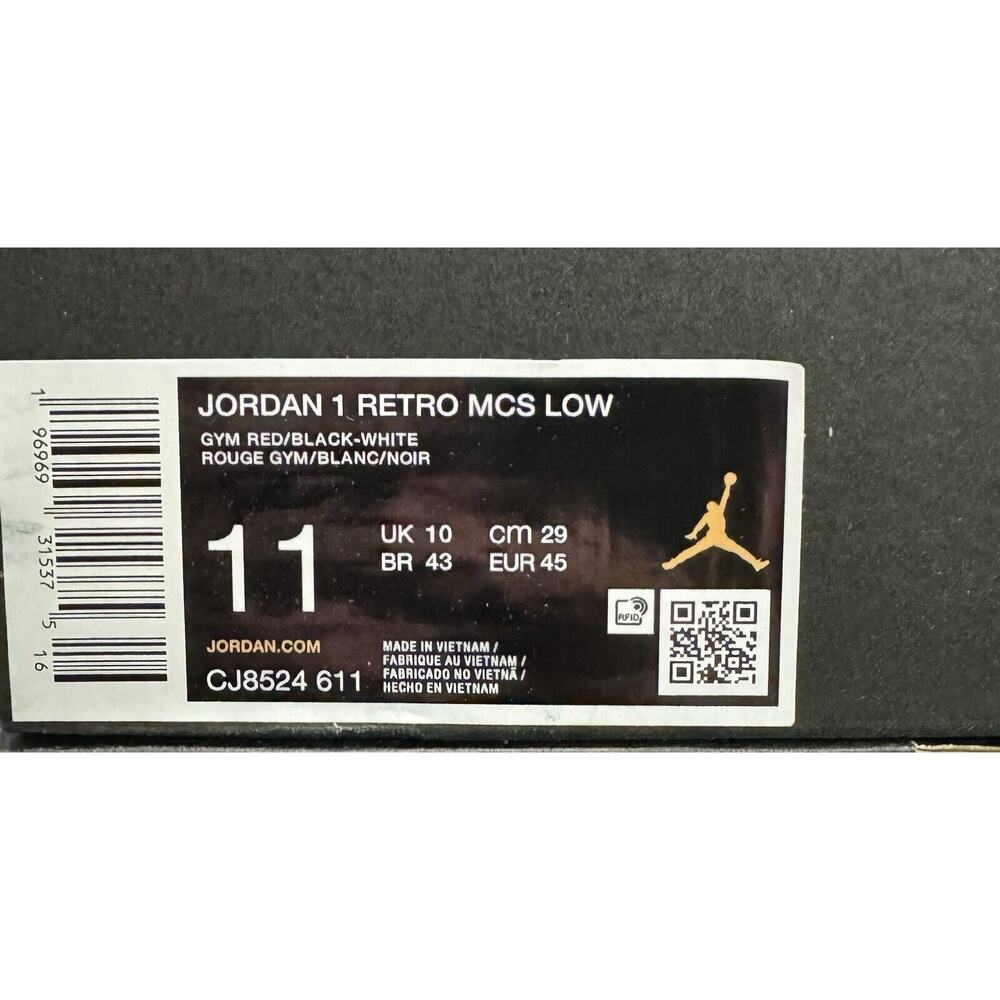 Men Sz 11 Nike Air Jordan 1 Retro MCS Low Chicago Red Baseball Cleat CJ8524 611 - Picture 7 of 8